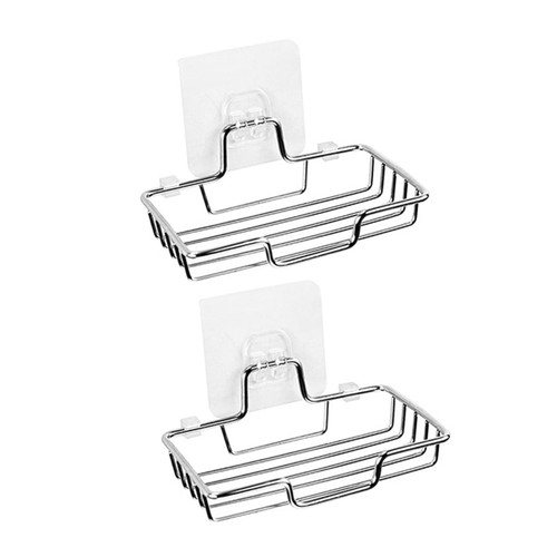Alipis 2pcs Home soap case Wall Mounted soap Rack Hanging soap Dish soapbox Dish soap Holder Soaps Stainless Steel soap Rack Stainless Steel soap Holder soap Dispenser Sucker
