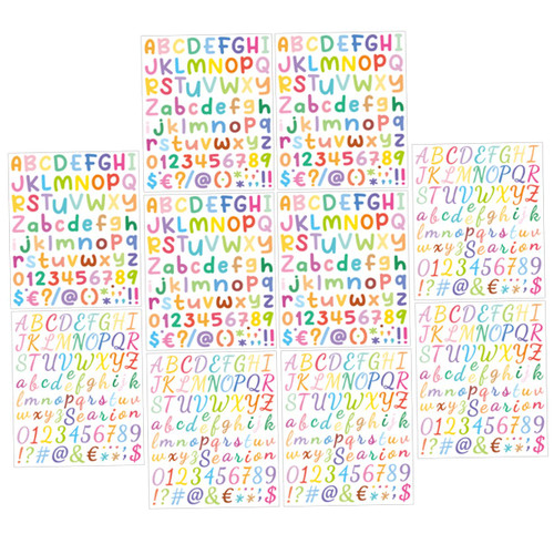 EXCEART 10 Sheets Colorful Letter Stickers Letter Board Letterboard Letters Stickers for Letters for Bulletin Board Number Stickers Alphabet Stickers Tag Vinyl Stickers The Sign Skateboard
