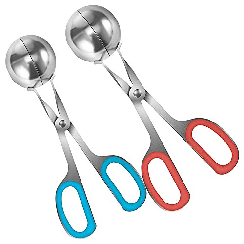 Padyrytu Meatball Maker Tongs Meat Baller Scoop Steel Ball Maker Meatball Tongs for Fruits Meatball Kitchen Tool