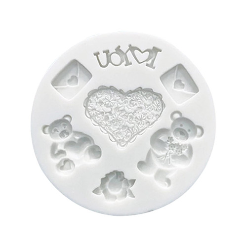 Bear Envelope Silicone Mold Fondant Mould Cake DIY Supplies Pastry Baking Decor Tools Resin Ornament Handmade Soap Mold
