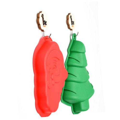 BESTOYARD 2Pcs Christmas Baking Pan silicone christmas molds christmas silicone Molds christmas baking mode muffin pan Christmas Cookie Molds christmas tree silicone mold casting Soap jelly