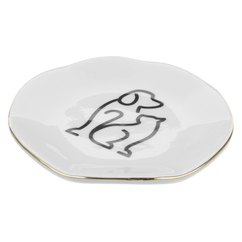 Zerodeko Ceramic Jewelry Tray Jewelry Earrings Holder Ceramic Ring Holder Ceramic Trinket Dish Ceramic Trinket Plate Bathroom Tray Candy Dishes Nut Bowls Ceramics Bracelet Soap Holder