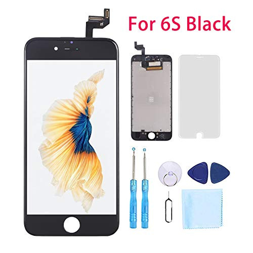 Screen Replacement for iPhone 6S LCD Black - Giorefix 3D LCD Touch Screen Display Digitizer Frame Assembly Set with Complete Repair Tools and Screen Protector ONLY for iPhone 6S 4.7 Inch - Black