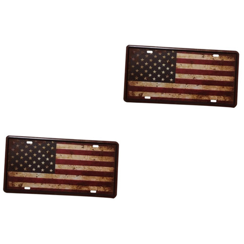 DECHOUS 2pcs elegance graceling elegant vintage decor Iron car sign retro decor car flag man cave custom sign metal antique signs iron painting household Shop sign mural decorate beer