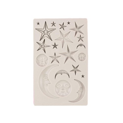 Moon Stars Sun Silicone Mold Fondant Cake Mold Holiday DIY Baking Tool For Making Chocolate Candle Handmade-Soap Dessert Mold For Candle Baking Silicone Tools Chocolate Moulds Different Shapes