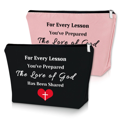 Sazuwu Christian Gifts for Sunday School Teachers 2PCS Makeup Bag Religious Gifts for Women Birthday Cosmetic Bag Teacher Appreciation Gift Birthday Thanksgiving Christmas Gifts Travel Pouch Sazuwu Christian Gifts for Sunday School Teachers 2PCS Makeup Bag Religious Gifts for Women Birthday Cosmetic Bag Teacher Appreciation Gift Birthday Thanksgiving Christmas Gifts Travel Pouch