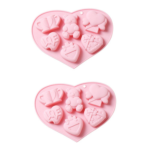 NOLITOY 2pcs cake silicone mold soap mold silicone candy mold candy chocolate heart cake heart candy Silicone cupcake Baking Mold Baking Tool DIY Cookie Mold manual dessert ice cream jelly