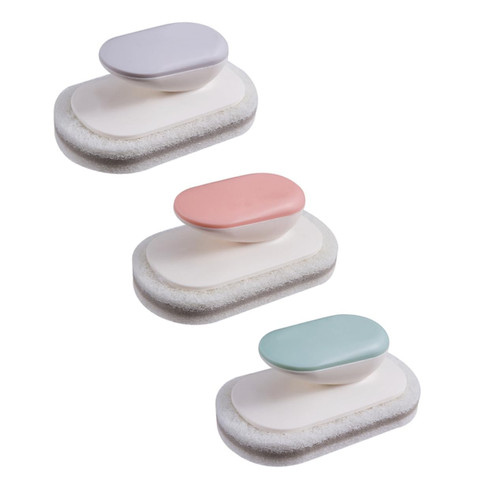 3Pcs Cleaning Brush sponges for Cleaning Tile Scrubber Kitchen Scrub pad Cleaning sponges Dish scouring pad Cleaning Gadgets Tile Tools Kitchen dishwashing Wand pp Eraser descaling