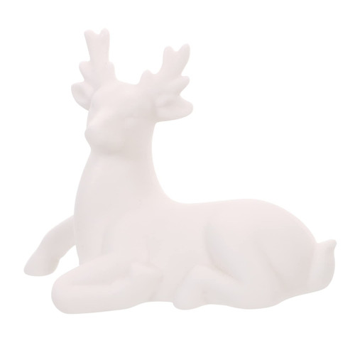 VOSAREA Ceramic Ornaments Ceramic Deer Ornament Ceramic Animal Sculpture Reindeer Figurines Handmade Jewelry Green Vase Reindeer Statue Miniature Deer Figurines Bonsai Ceramics White Elk