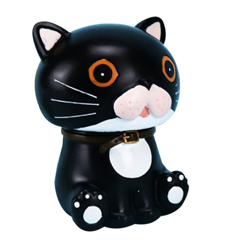 LIFKOME Shaking Head Cat Statues Car Dashboard Bobblehead Cat Kitten Doll Toy Dancing Toys Figurines Sculpture Ornaments for Cake Topper Mininature Decor Car Vehicle Decoration