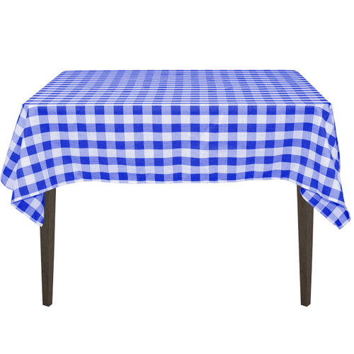 LinenTablecloth 70-Inch Square Tablecloth Blue & White Checker