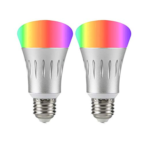 Wi-Fi Smart Light Bulb, Dimmable Multicolored LED Bulbs, 60W Equivalent(7W), Compatible with Amazon Alexa and Google Home, No Hub Required(2 Pack) 
