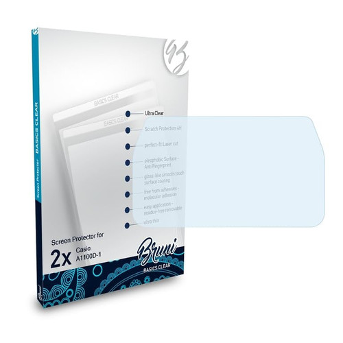 Bruni Screen Protector compatible with Casio A1100D-1 Protector Film, crystal clear Protective Film (2X)