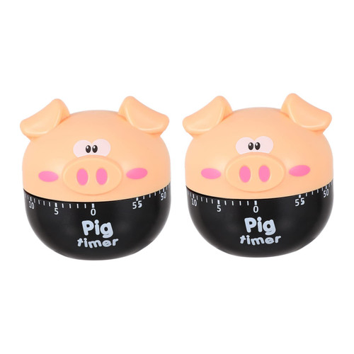 SOLUSTRE 2pcs Mechanical Timer Children Cooking Timer Countdown Kitchen Timer Kids Time Management Timer Stopwatch Cooking Timer Mechanical Stopwatch Countdown Abs Piglet Cute Toddler