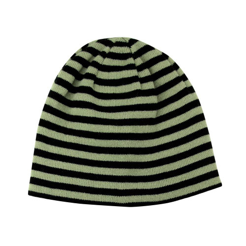 TOP HEADWEAR Reversible Winter Knit Striped Cuffless Skull Cap Beanie - Black/Aqua