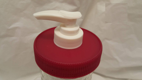 (3) Burgundy Plastic Lid & Pump Mason Jar Soap/Lotion/Condiment Dispenser
