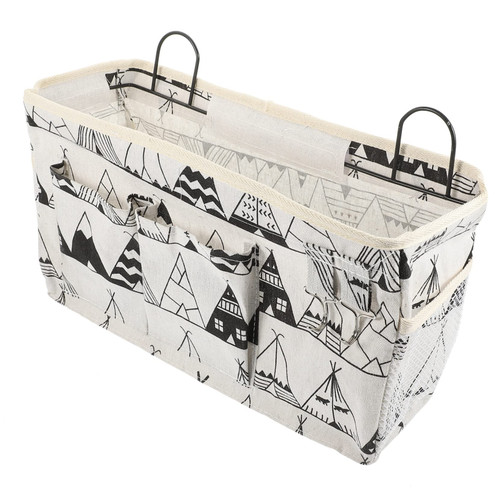 FONDOTIN bedside storage rack over bed decor above bed decor hanging pocket organizer pocket organizer pouch tool storage rack hanging wall decor dorm storage iron multifunctional bag large