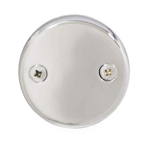 Westbrass D329-26 3-1/8" Two-Hole Bathtub Overflow Faceplate and Screws, 1-Pack, Polished Chrome