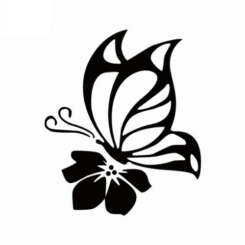 Car Decoration Stickers Creative Butterfly Pattern Reflective Stickers Wall Refrigerator Door Window Skateboard Desktop Vinyl Butterfly Decal for Laptop Window Truck (Black)