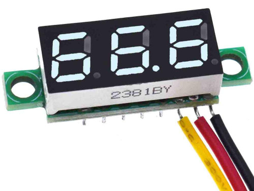 0.28 inch DC 0-100V 3-Wire Mini Gauge Voltage Meter Voltmeter LED Display Digital Panel Voltmeter Meter Detector Monitor Tools (White)