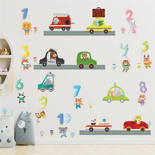 WOHAHA City Vehicles Car Wall Stickers for Boys Bedroom Numbers Animal Wall Stickers Decals Removable Mural Wallpaper Waterproof Peel and Stick Kids Baby Nursery Playroom Wall Art Decoration WOHAHA City Vehicles Car Wall Stickers for Boys Bedroom Numbers Animal Wall Stickers Decals Removable Mural Wallpaper Waterproof Peel and Stick Kids Baby Nursery Playroom Wall Art Decoration