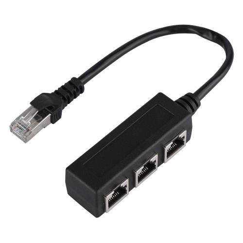 RJ45 Network Ethernet Splitter 1 Male to 3 Female Socket Port RJ45 Network Splitter Adapter Cable, LAN Ethernet Network Splitter Y Adapter Cable for 3 RJ45 Female Network