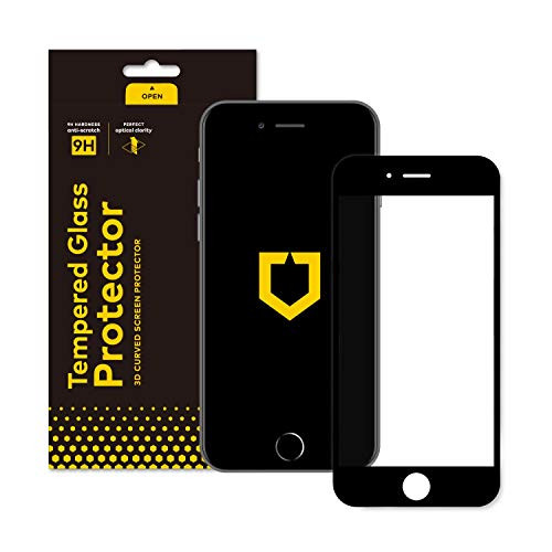 Screen Protector for iPhone 8 / iPhone 7 [NOT Plus] | [9H 3D Curved Edge to Edge Tempered Glass] Full Coverage Clear and Scratch Resistant Screen Protection - Black