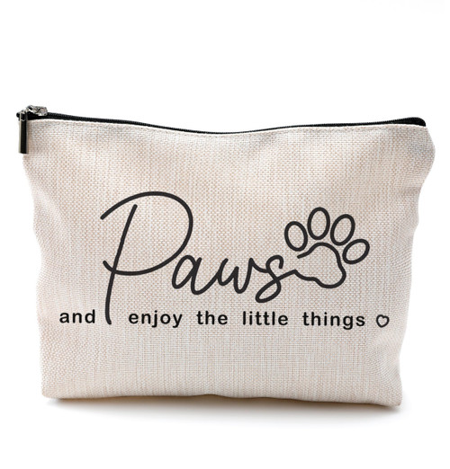 QGFM Dog Mom Gifts Makeup Bag,Dog Mom Gifts for Women,Dog Paw Cosmetic Bags With Zipper,Inspirational Quote Makeup Bag,Inspirational Gifts for Women