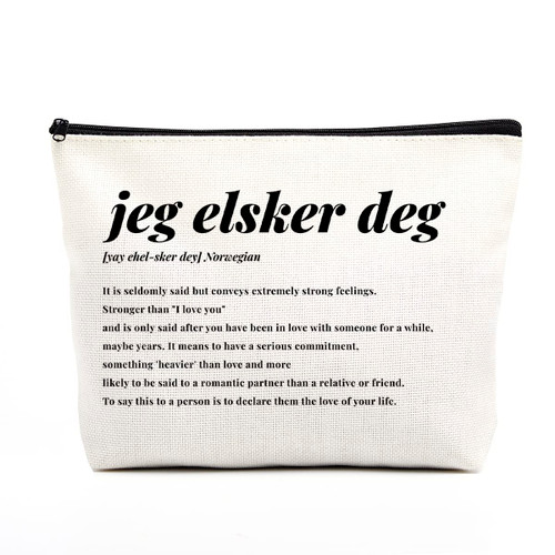 Norwegian Gifts for Women Norway Makeup Bag for Anniversary Inspirational Gifts for Women Her Sister Norwegian Birthday Christmas Gifts for Norwegian Women Norway Cosmetic Bag - Jeg Elsker Deg