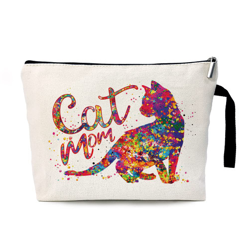 ZHANTUONE Cosmetic Bag?Cat Mom?Gifts for Cat Lovers for Women?Cat Mom Gifts for Women?Gift for Cat Mom?Funny Cat Mom Makeup Bag?Cat Lover birthday Gifts?Gift for Cat Mom