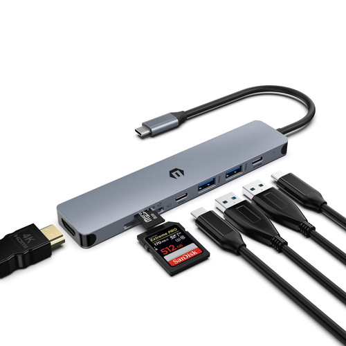 USB C HUB, USB C Adapter with 4K HDMI, 7-in-1 Laptop Docking Station with USB C 3.0 Data Port, 2 USB 3.0, 4K HDMI, 100W PD, SD/TF Card Reader USB C Dock Compatible with Type C Devices USB C HUB, USB C Adapter with 4K HDMI, 7-in-1 Laptop Docking Station with USB C 3.0 Data Port, 2 USB 3.0, 4K HDMI, 100W PD, SD/TF Card Reader USB C Dock Compatible with Type C Devices