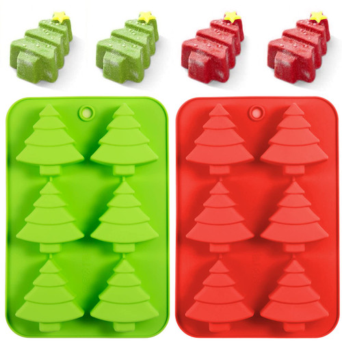 AnyDesign Christmas Silicone Molds Red Green Xmas Tree Candy Chocolate Mould Christmas Non-Stick Fondant Baking Mold for Handmade Soap Pudding Jelly Ice Cube Tray Cake Cupcake Topper Decor, 2Pcs AnyDesign Christmas Silicone Molds Red Green Xmas Tree Candy Chocolate Mould Christmas Non-Stick Fondant Baking Mold for Handmade Soap Pudding Jelly Ice Cube Tray Cake Cupcake Topper Decor, 2Pcs