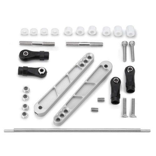 RCLions Alloy Metal Rear Sway Bar Anti-roll Set for 1/10th Rock Crawler Car Axial Wraith RR10/90048/90053,Yeti 90025 (Silver)