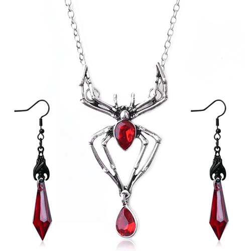 Bat Necklace Halloween Necklace Cubic Zirconia Inverted Vampire Bat Festive Funny Animal Necklace (Spider Necklace+Bat Earrings:Red) Bat Necklace Halloween Necklace Cubic Zirconia Inverted Vampire Bat Festive Funny Animal Necklace (Spider Necklace+Bat Earrings:Red)