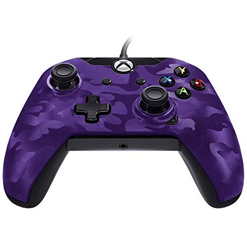 PDP Stealth Series Wired Controller for Xbox One, Xbox One X and Xbox One S 048-082-NA-CM05, Purple Camo