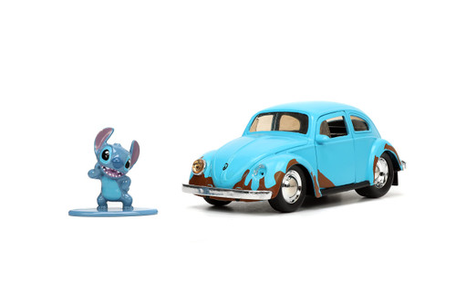 Jada Toys Disney Lilo and Stitch 1:32 Volkswagen Beetle Die-cast Car w/ 1.65" Stitch Figure, Toys for Kids and Adults Jada Toys Disney Lilo and Stitch 1:32 Volkswagen Beetle Die-cast Car w/ 1.65" Stitch Figure, Toys for Kids and Adults
