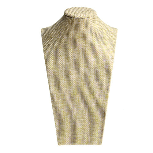 Diarypiece Linen Mannequin Bust Jewelry Necklace Display, Pendant Neck Model Stand Holder