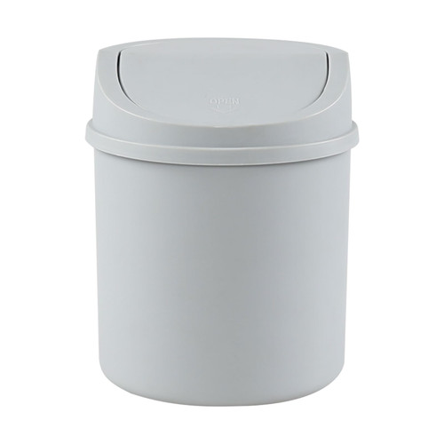 Doryh 0.5 Gallon Mini Plastic Trash Can with Lid, Gray, Tiny Desktop Garbage Can
