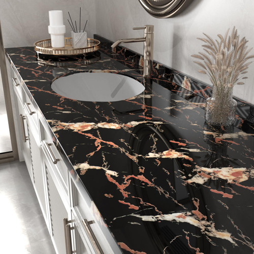 Wallercity Black/Red Marble Contact Paper for Countertops Glossy Peel and Stick Wallpaper for Cabinets Marble Black Contact Paper for Desk Vinyl Self Adhesive Removable Wall Paper for Wall 15.7x118 In Wallercity Black/Red Marble Contact Paper for Countertops Glossy Peel and Stick Wallpaper for Cabinets Marble Black Contact Paper for Desk Vinyl Self Adhesive Removable Wall Paper for Wall 15.7x118 In