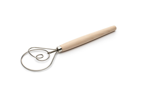 Fox Run Danish Dough Whisk, Stainless Steel/Wood 0.75 x 3.25 x 12.25 inches