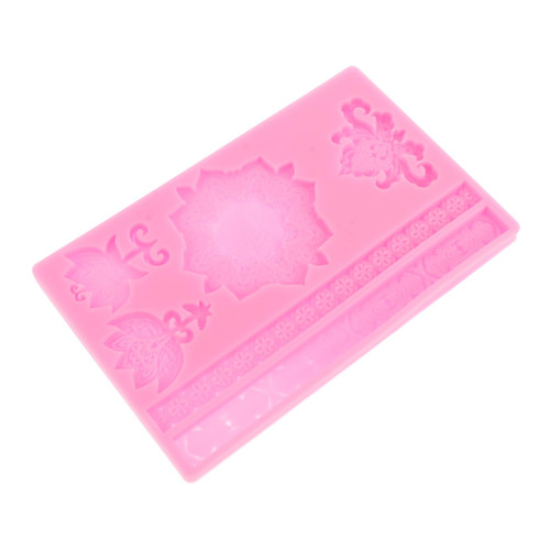 HAKIDZEL Embossed lace mold Fondant Mould chocolate making moulds Jelly silicone molds embossed flower silicone lace fondant cake decorating molds Silica gel 3d flower soap vintage