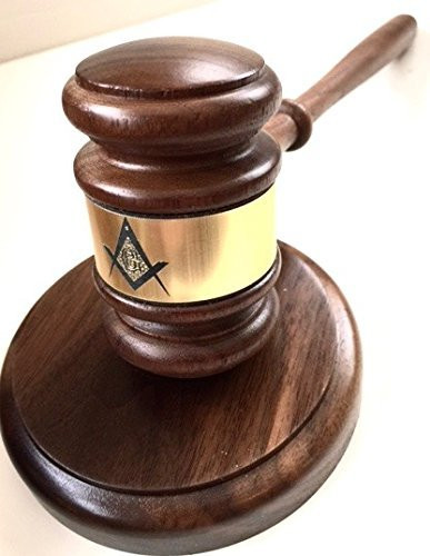 Gavel with Masonic emblem and Sound Block