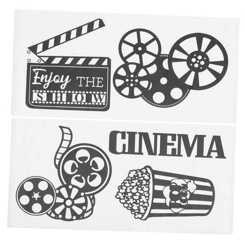 VOSAREA 1 Set Decor Stickers Sticker for Cinema Movie Theater Room Decals Home Movie Theater Decals Cinema Sticker Home Supplies Wall Decals Applique Poster Household PVC 7c Show