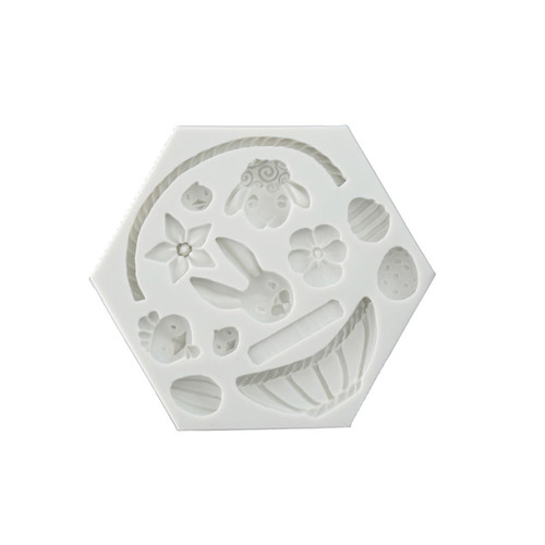Didiseaon Chocolate Molds Easter Fondant Silicone Mold Polymer Silicone Mold Easter Soap Mold Easter Sugar Molds Chocolate Silicone Molds Soap Molds Fondant Cake Mould White Crayon Rabbit