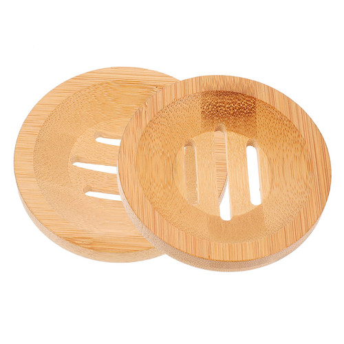 Cabilock 4 Pcs Wooden Soap Box Kitchen soap Tray soap Dish Soaps bar Wood soap case soap Holder Bathroom soap Sink Slotted draining Rack Automatic Dish soap Travel Bamboo