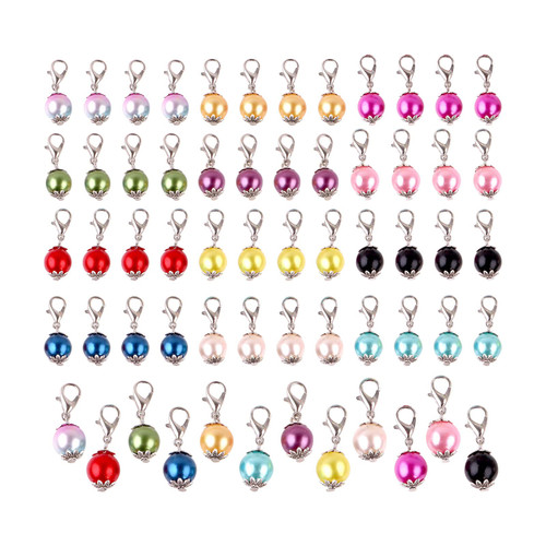 60Pcs Knitting Crochet Locking Stitch Markers - Crochet Locking Stitch Marker Clip on Charms Color Knitting for Crocheting Weaving Sewing Jewelry Making DIY Craft