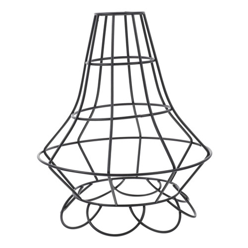 DOITOOL Wrought Iron Lampshade Industrial Metal Wire Cage Farmhouse Lamp Shade Ceiling Lampshade Drum Lampshade Chandelier Lamp Shades Protector Lamp Cover Desk Lamp E27 Lamp Housing