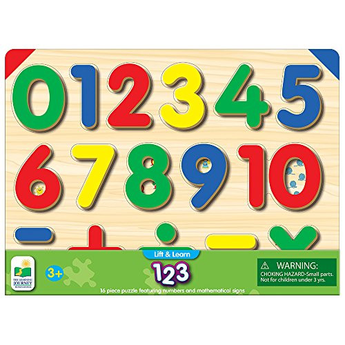 The Learning Journey: Lift & Learn 123 Number Puzzle - Pictures Underneath Each Piece - Learn to Count and Numbers Puzzle