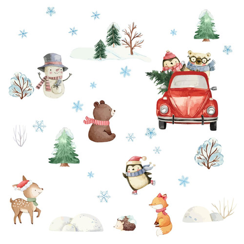 PLIGREAT Winter Snowflakes Cars Tree Animal Wall Stickers, Peel and Stick Wall Decals, Removable Vinyl Wall Sticker for Nursery Living Room Bedroom Wall Decoration Home Indoor Wall Art Decor PLIGREAT Winter Snowflakes Cars Tree Animal Wall Stickers, Peel and Stick Wall Decals, Removable Vinyl Wall Sticker for Nursery Living Room Bedroom Wall Decoration Home Indoor Wall Art Decor