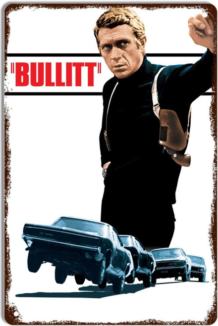Movie Poster Metal Tin Sign Bullitt Wall Decor for Home Kitchen Bar Pub Man Cafe Room Garage Vintage Retro Plaque 12x8 Inch Movie Poster Metal Tin Sign Bullitt Wall Decor for Home Kitchen Bar Pub Man Cafe Room Garage Vintage Retro Plaque 12x8 Inch